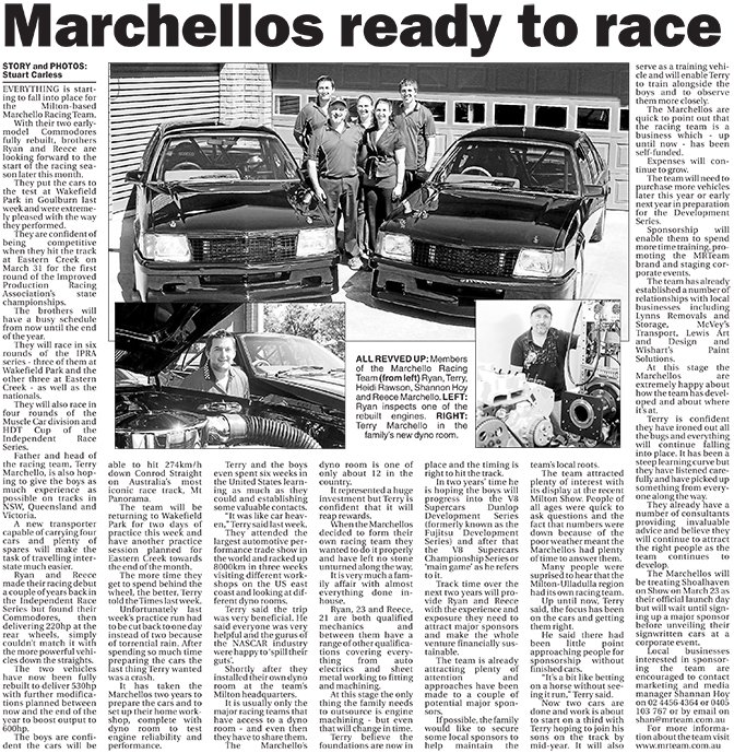Marchellos ready to race