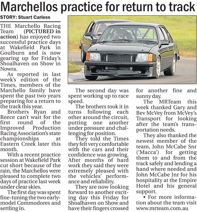 Marchellos practice for return to track