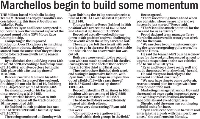 Marchellos begin to build some momentum
