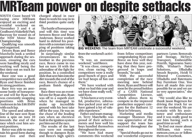 MRTeam power on despite setbacks
