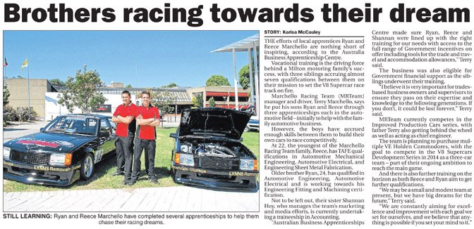 Brothers racing towards their dream