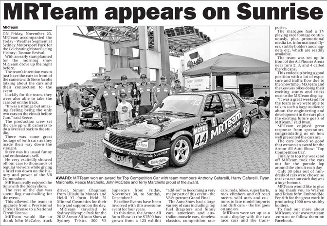 MRTeam appears on TODAY